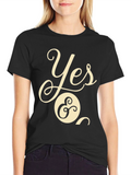 Yes & T-Shirt - Casual Black Tee