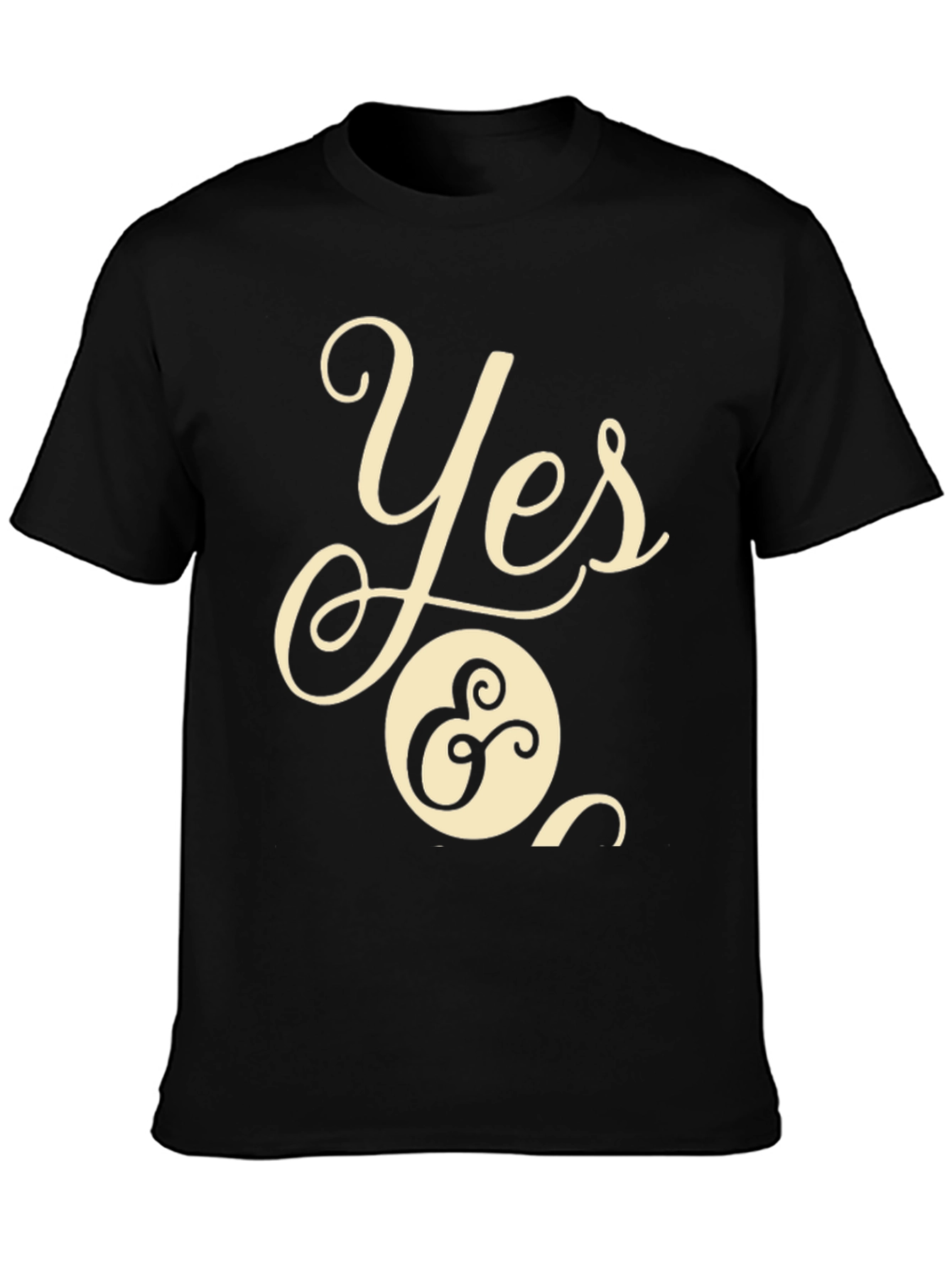 Yes & T-Shirt - Casual Black Tee