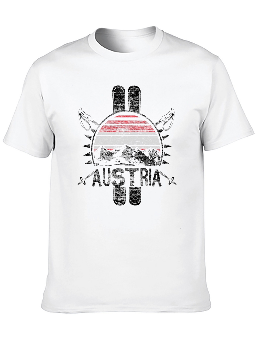 Austria Flag Ski Graphic T-Shirt
