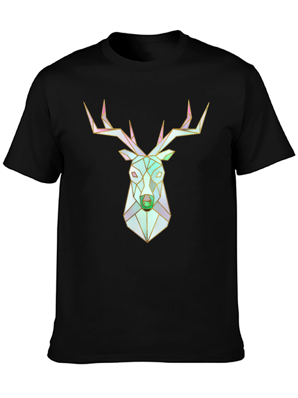 Geometric Deer Head Graphic T-Shirt