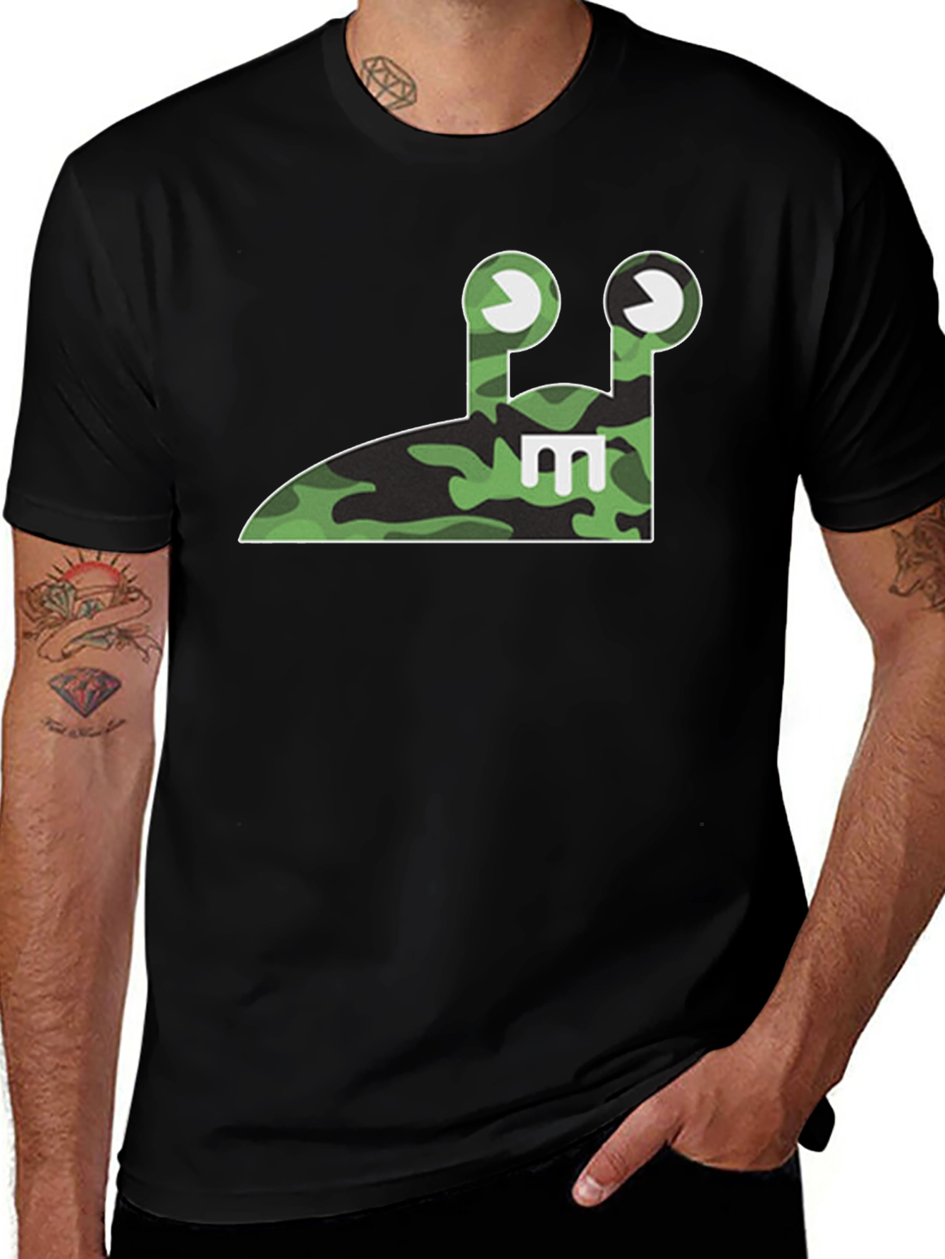 Camo Slug E T-Shirt - Fun Unique Design