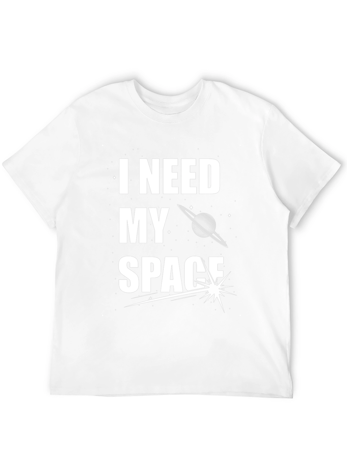 I Need My Space Graphic T-Shirt - Black Cotton