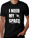 I Need My Space Graphic T-Shirt - Black Cotton