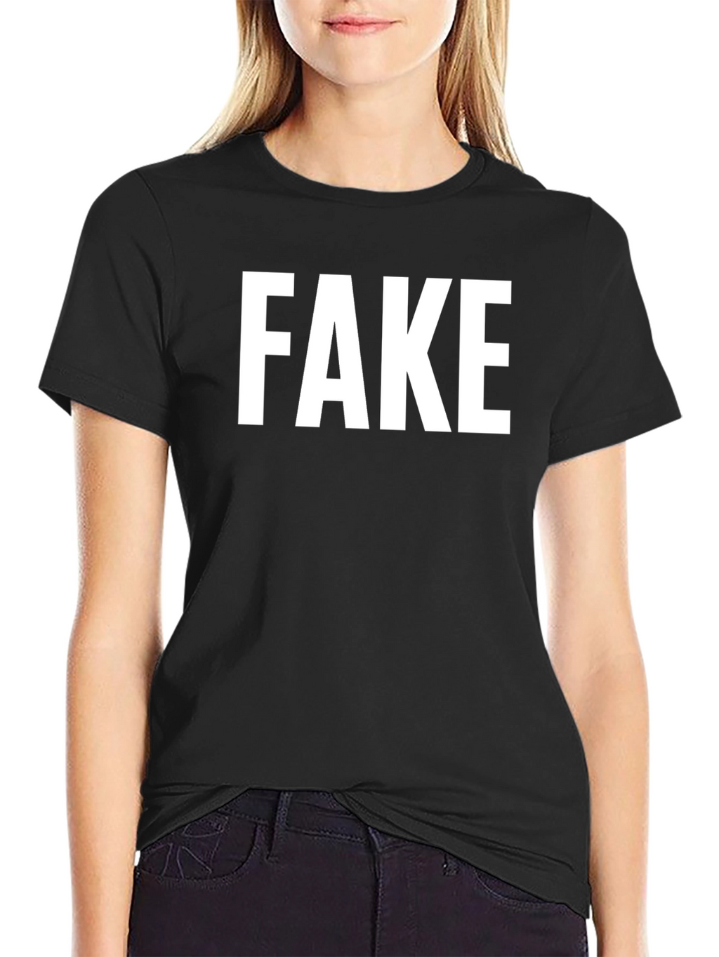 FAKE Graphic Tee - Unisex Crew Neck T-Shirt