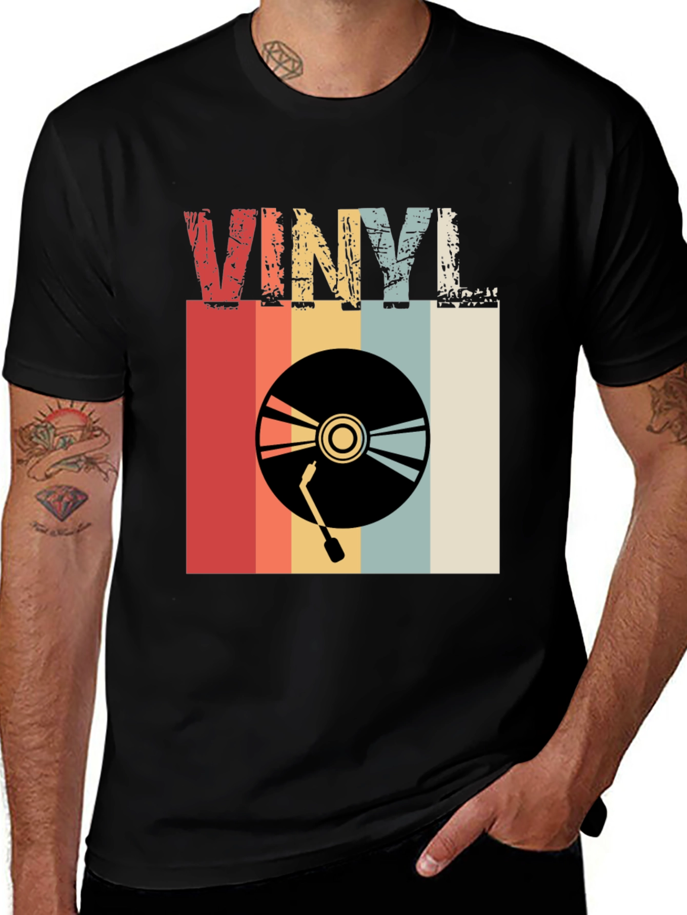 Retro Vinyl Record T-Shirt - Classic Music Tee