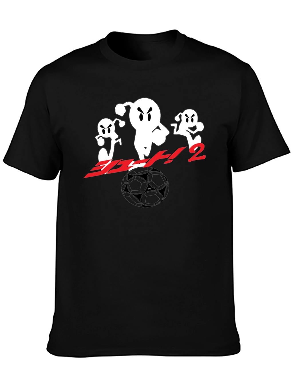 Black T-Shirt with Anime Soccer Design