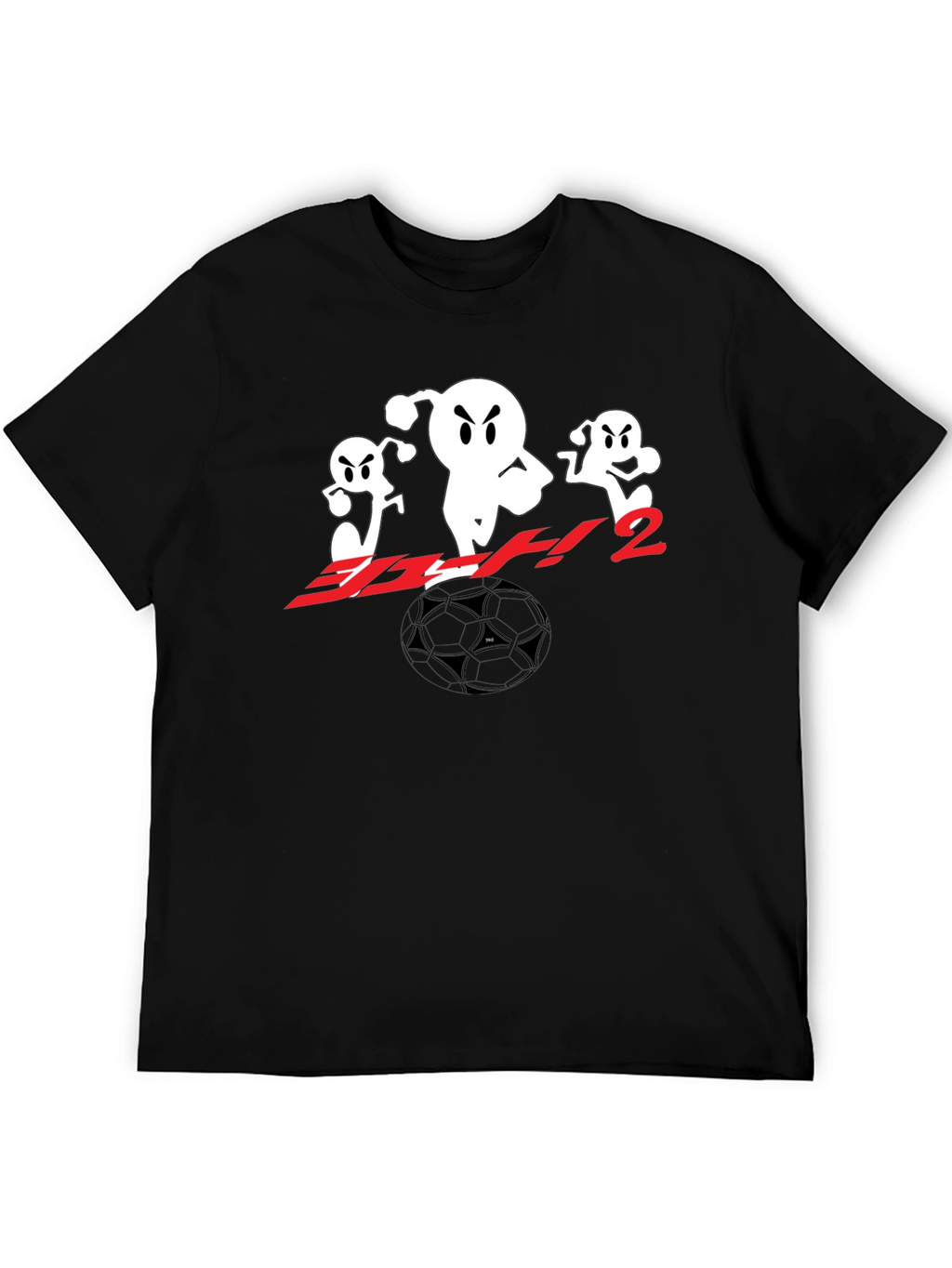 Black T-Shirt with Anime Soccer Design
