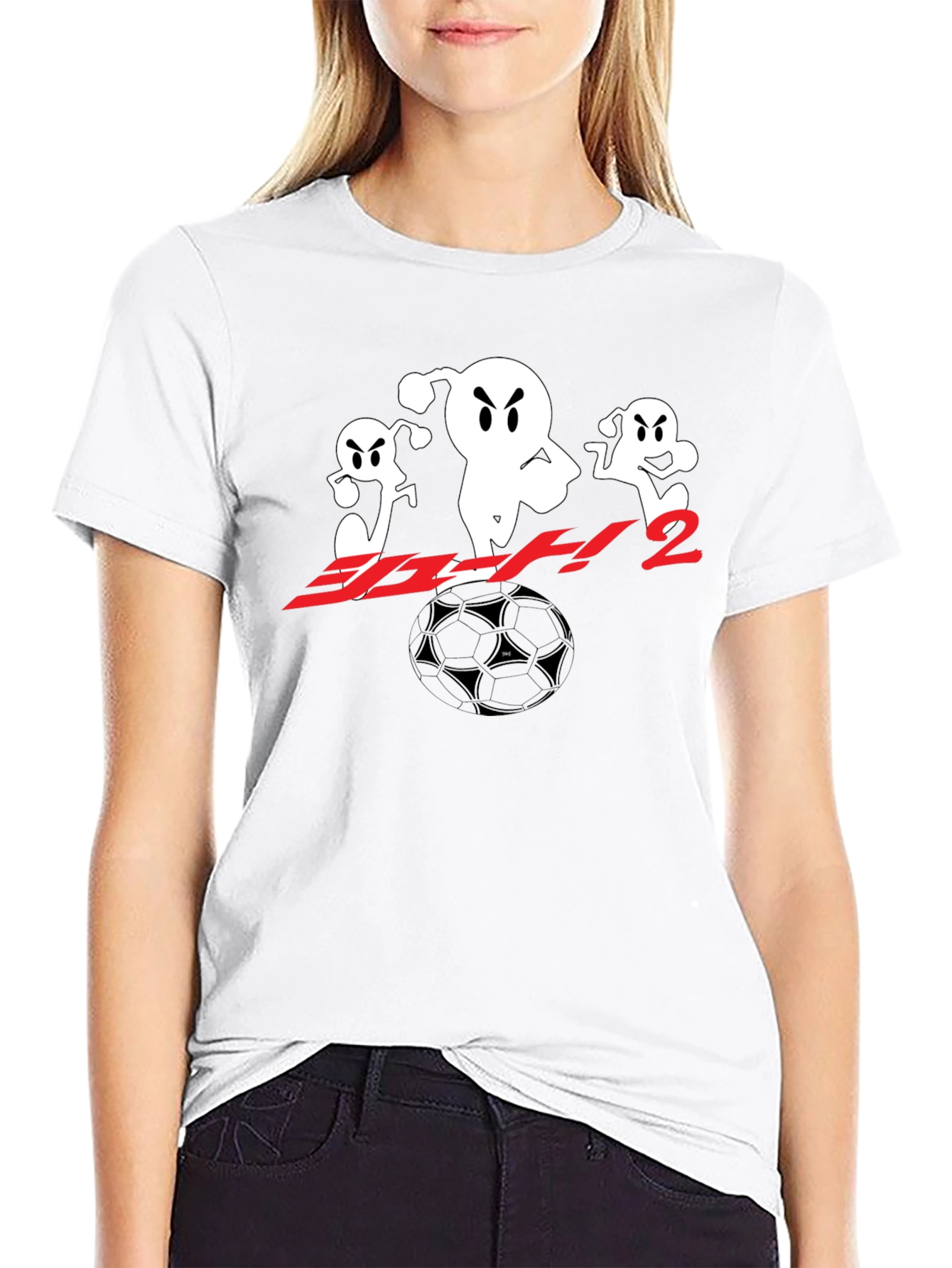 Black T-Shirt with Anime Soccer Design