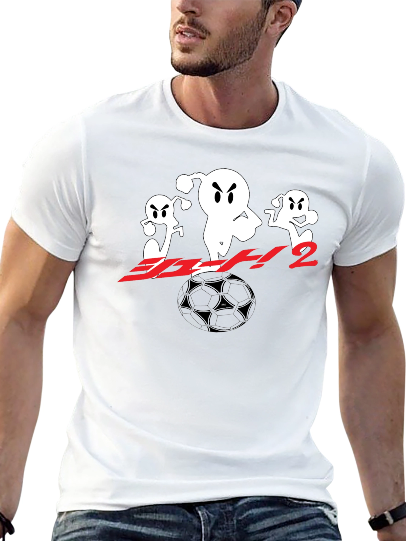 Black T-Shirt with Anime Soccer Design