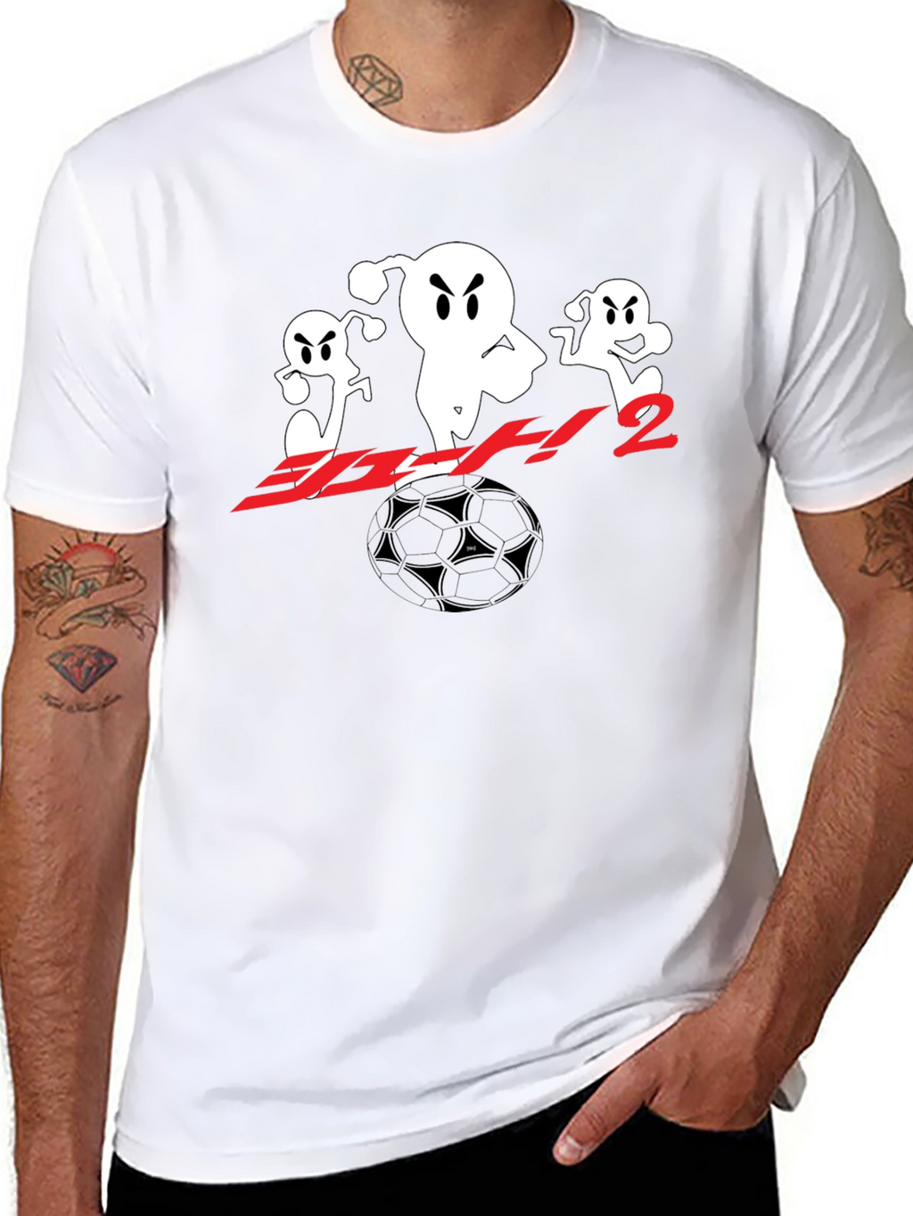 Black T-Shirt with Anime Soccer Design