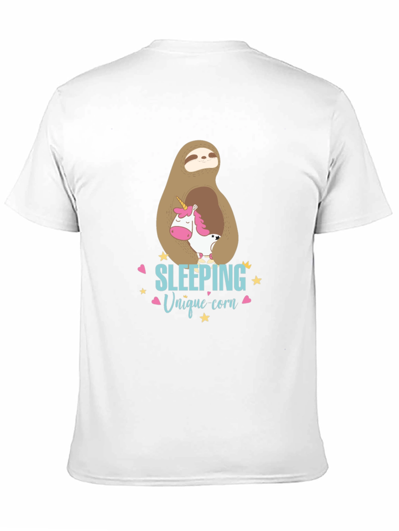 Cute Sloth & Unicorn Graphic T-Shirt