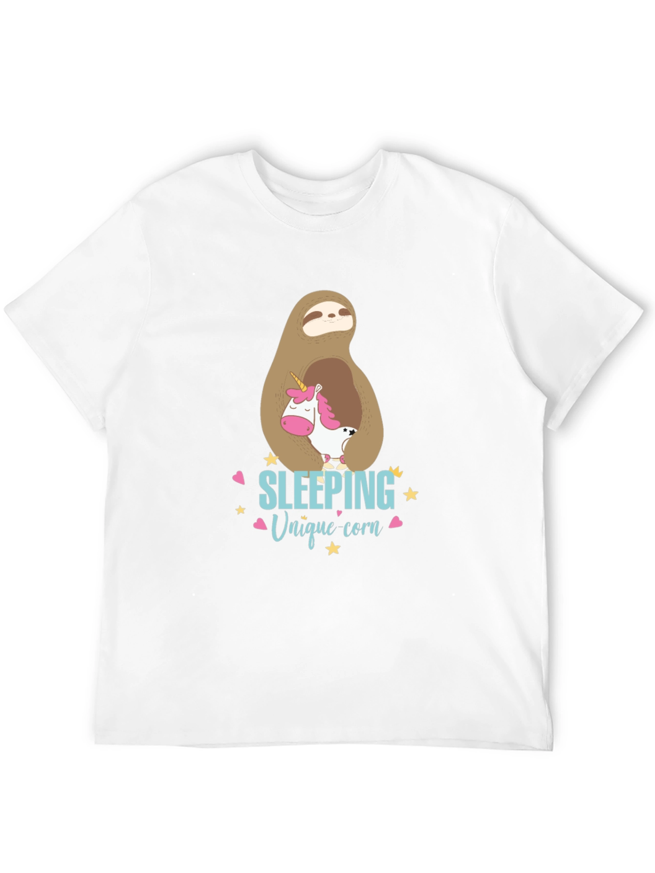 Cute Sloth & Unicorn Graphic T-Shirt