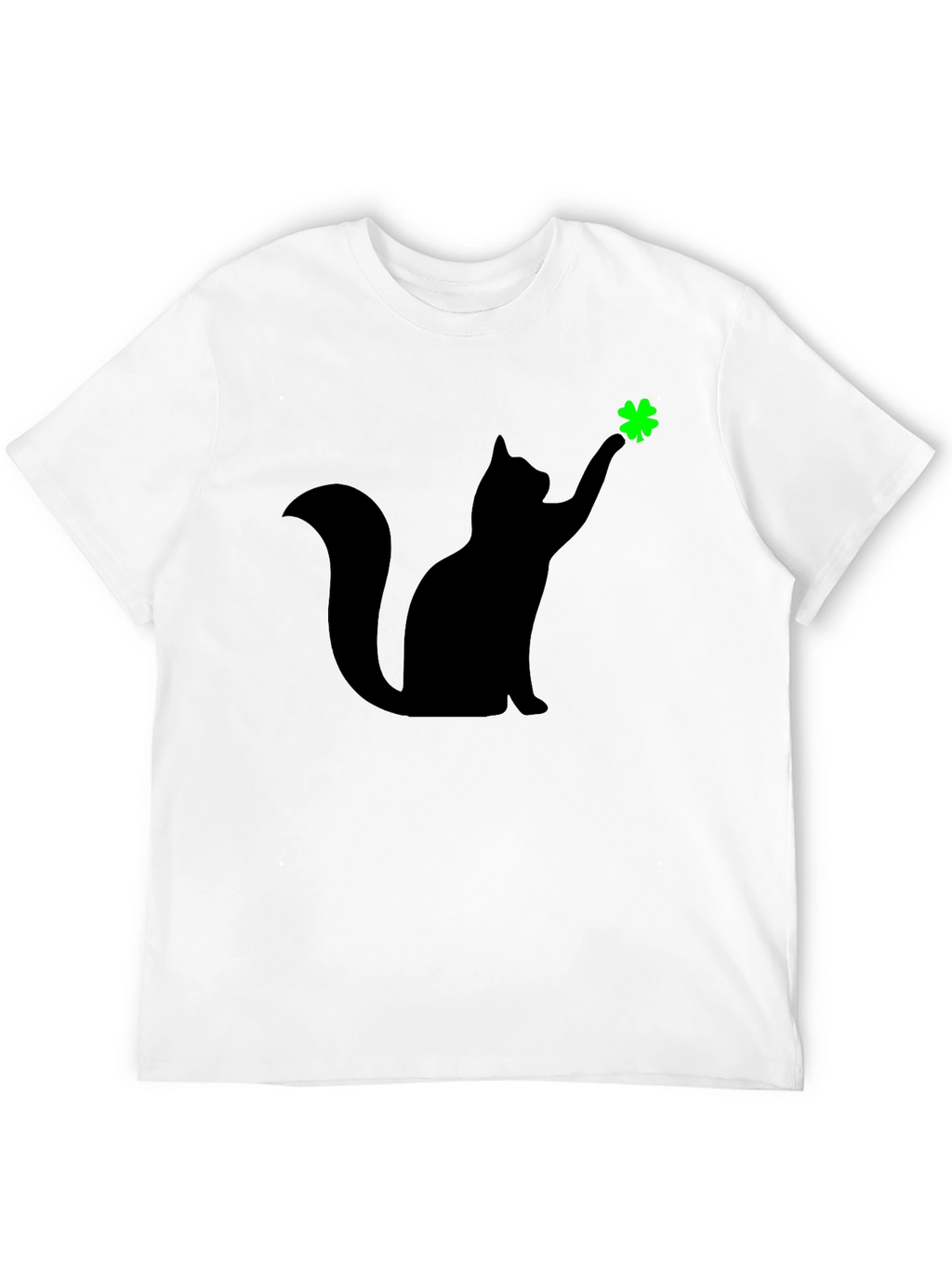 Shamrock Cat T-Shirt - Lucky Black Tee
