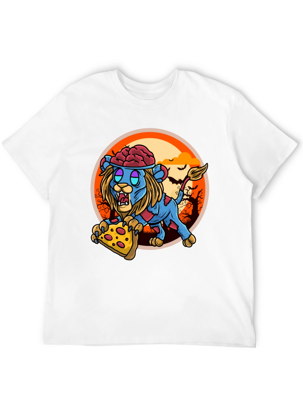 Zombie Lion Pizza T-Shirt