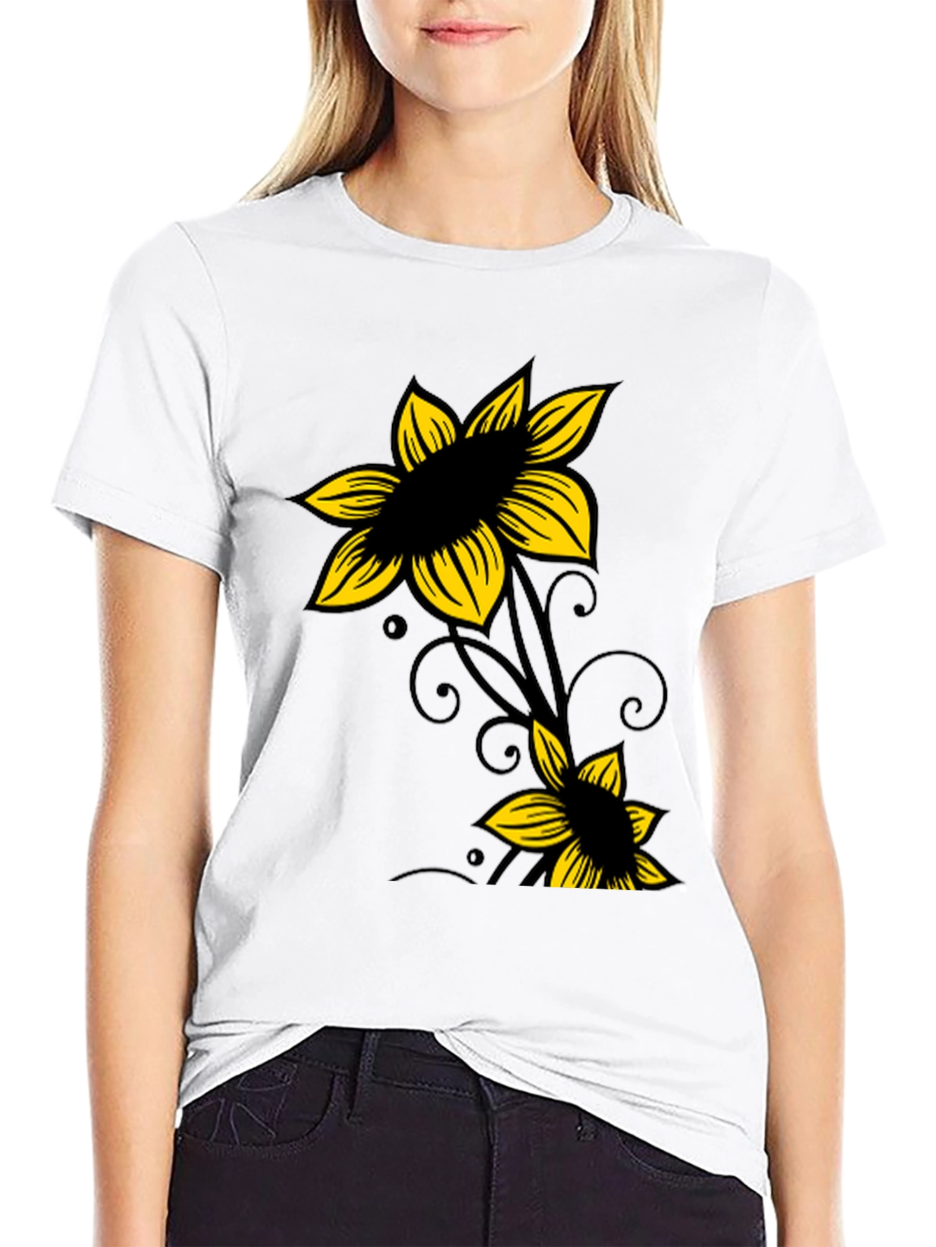 Black Floral Graphic Tee