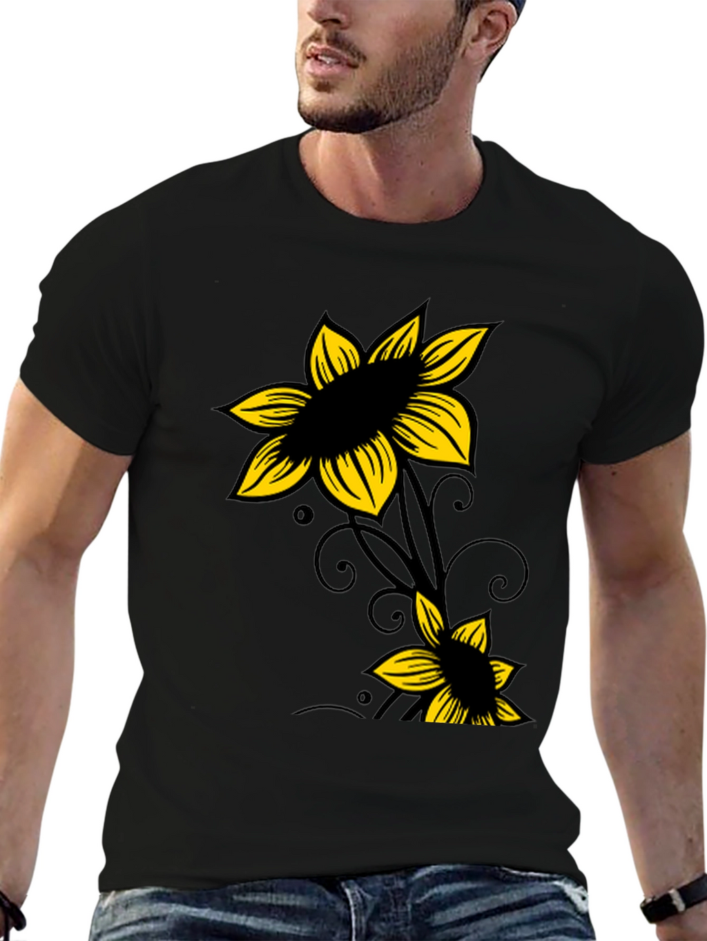Black Floral Graphic Tee