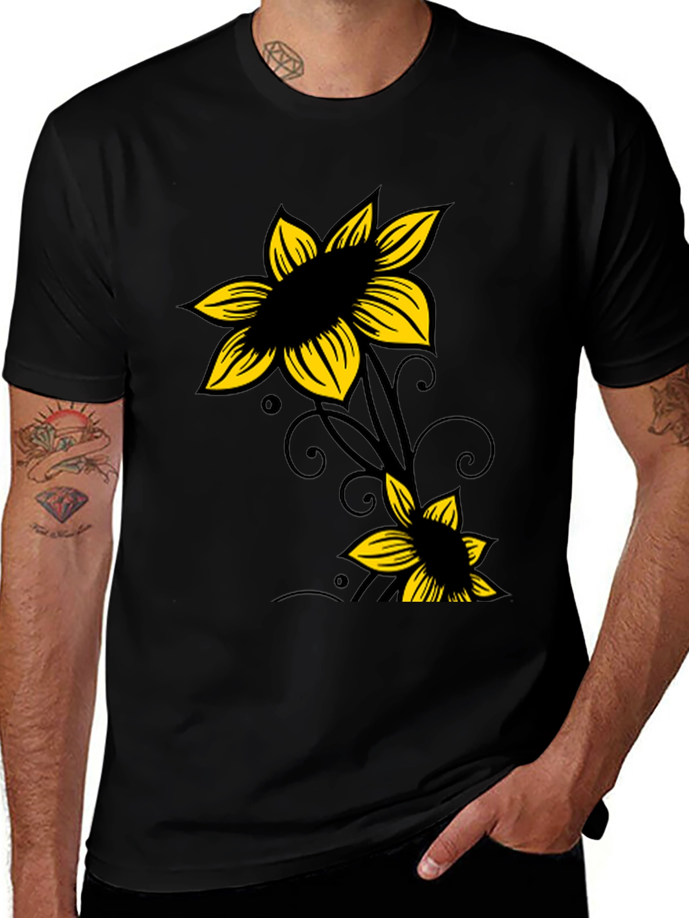 Black Floral Graphic Tee