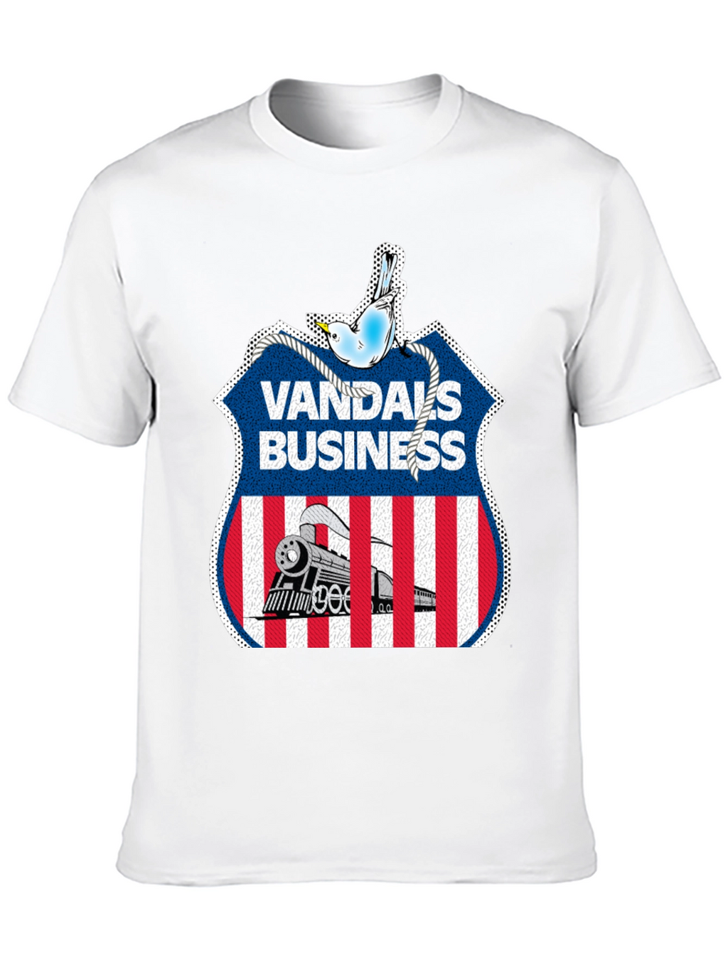 Vandals Business T-Shirt - Train & Bird Graphic