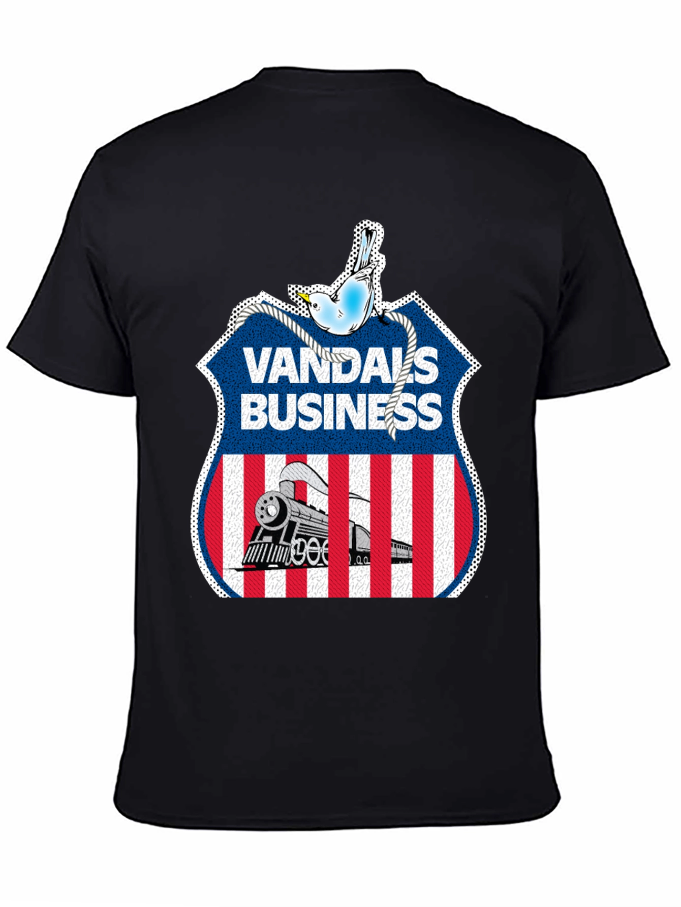 Vandals Business T-Shirt - Train & Bird Graphic