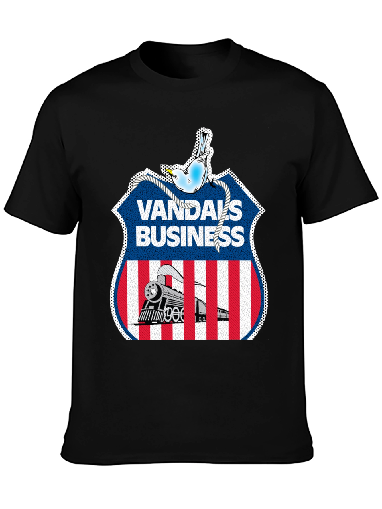 Vandals Business T-Shirt - Train & Bird Graphic