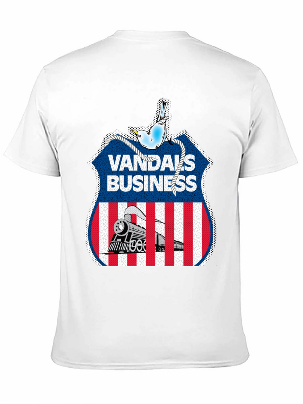 Vandals Business T-Shirt - Train & Bird Graphic