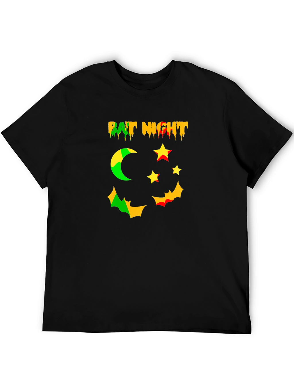 Bat Night Graphic Tee - Spooky Season Shirt