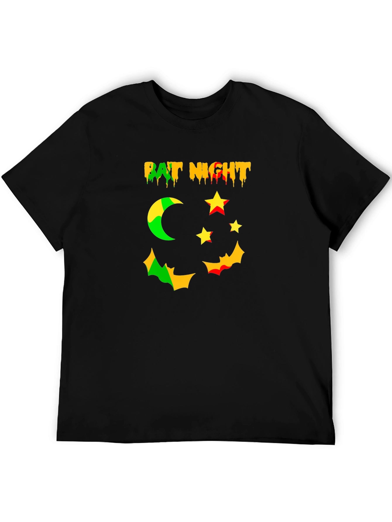 Bat Night Graphic Tee - Spooky Season Shirt