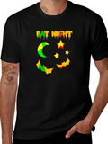 Bat Night Graphic Tee - Spooky Season Shirt