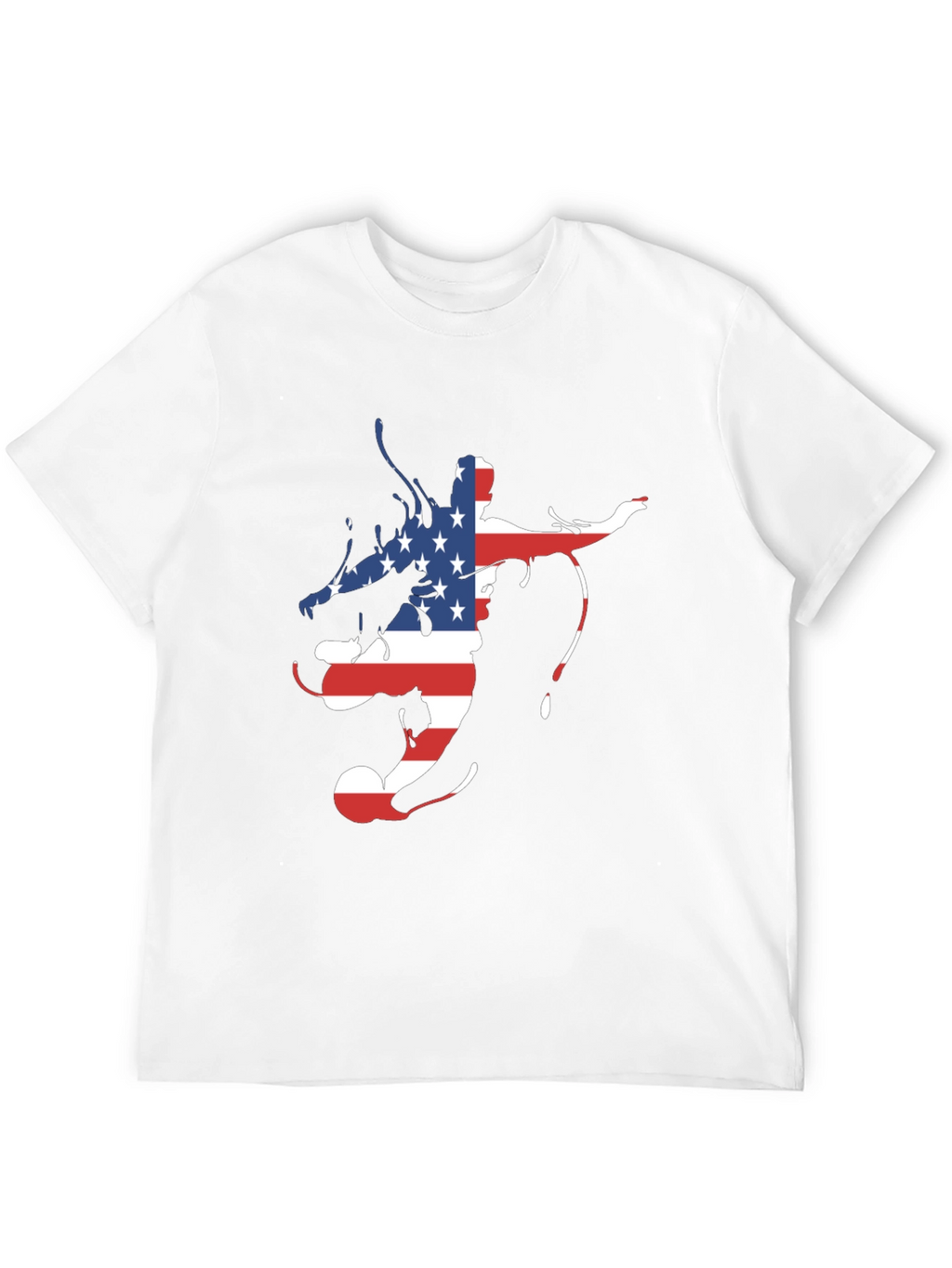 American Flag Soccer Player Mens Black Graphic Tee
