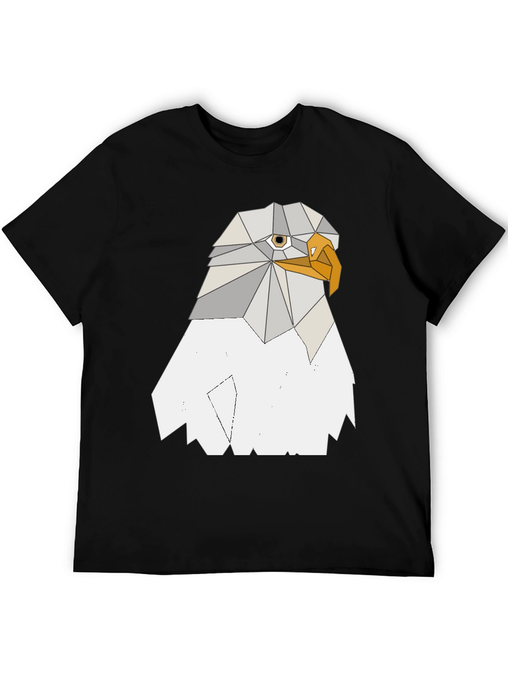 Geometric Eagle Graphic Tee - Cool Poly Art Design
