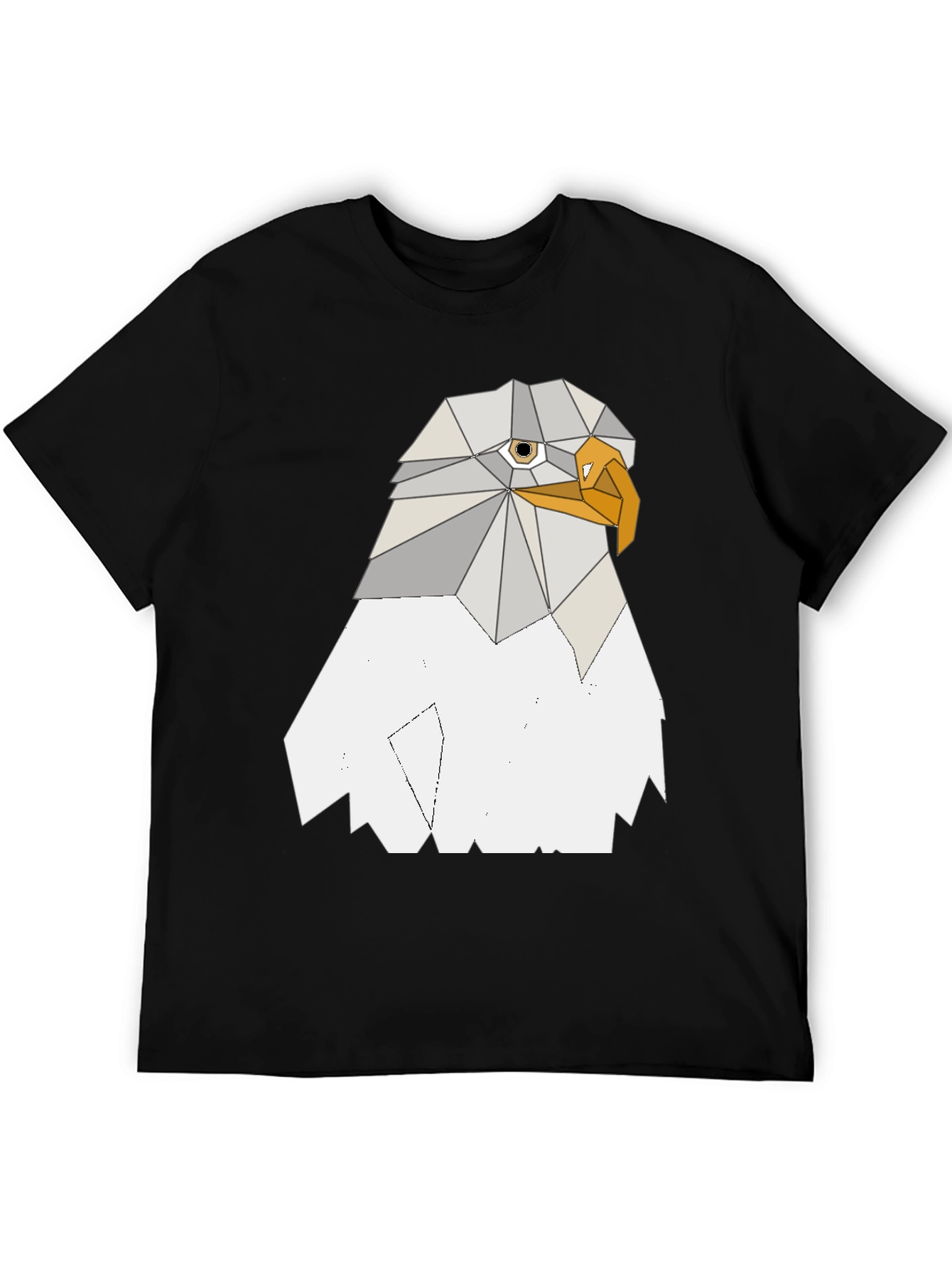 Geometric Eagle Graphic Tee - Cool Poly Art Design