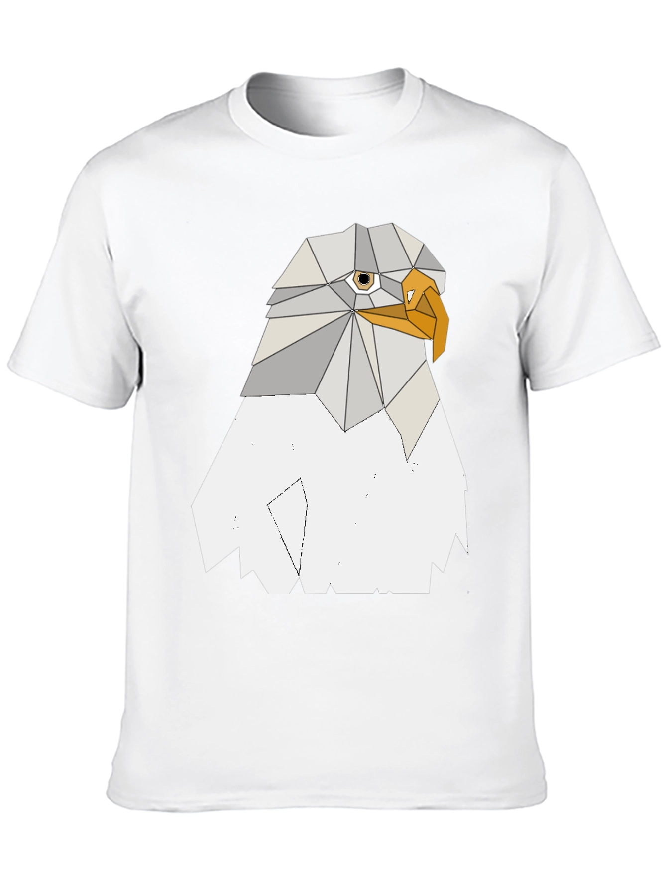 Geometric Eagle Graphic Tee - Cool Poly Art Design
