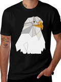 Geometric Eagle Graphic Tee - Cool Poly Art Design