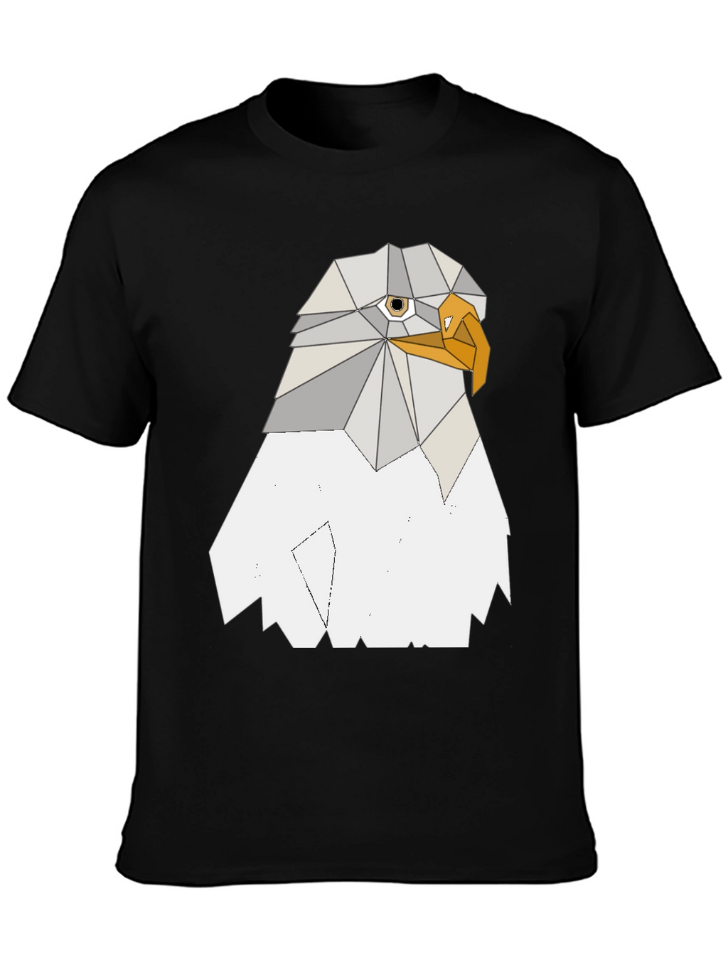 Geometric Eagle Graphic Tee - Cool Poly Art Design