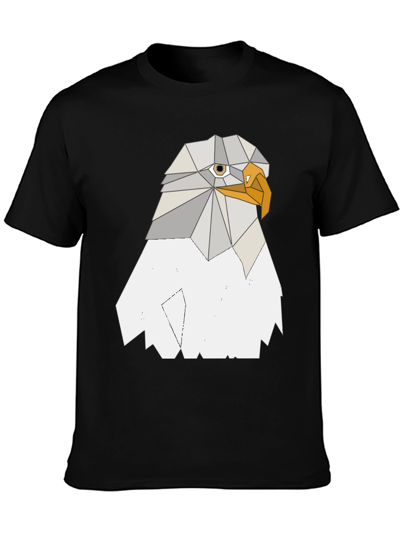 Geometric Eagle Graphic Tee - Cool Poly Art Design