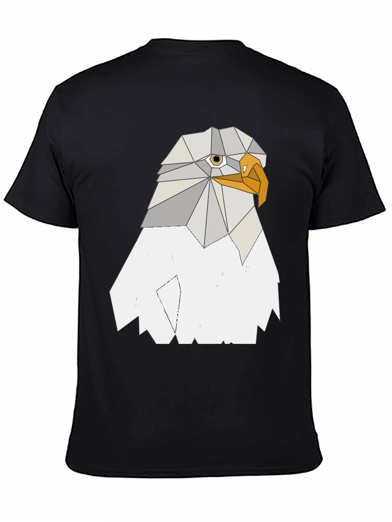 Geometric Eagle Graphic Tee - Cool Poly Art Design