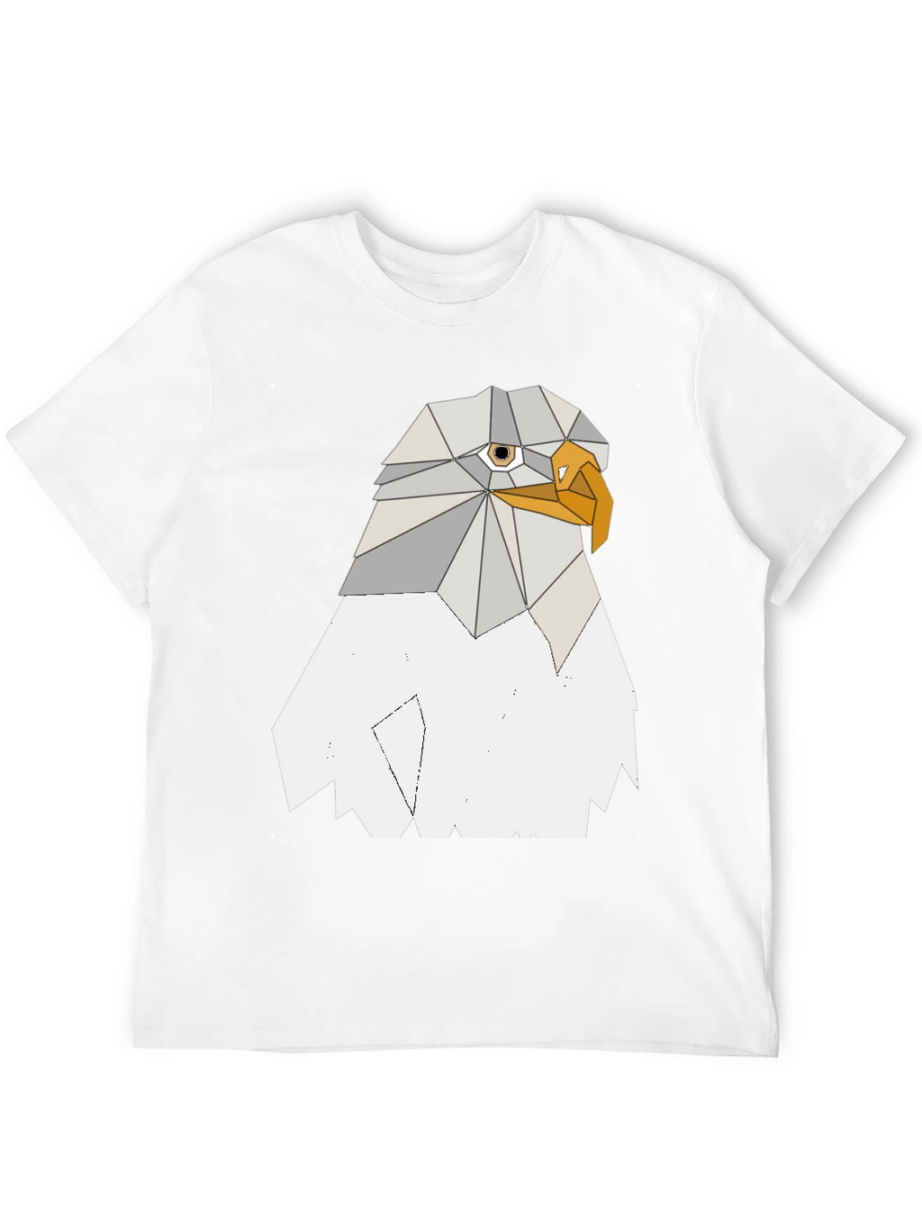 Geometric Eagle Graphic Tee - Cool Poly Art Design