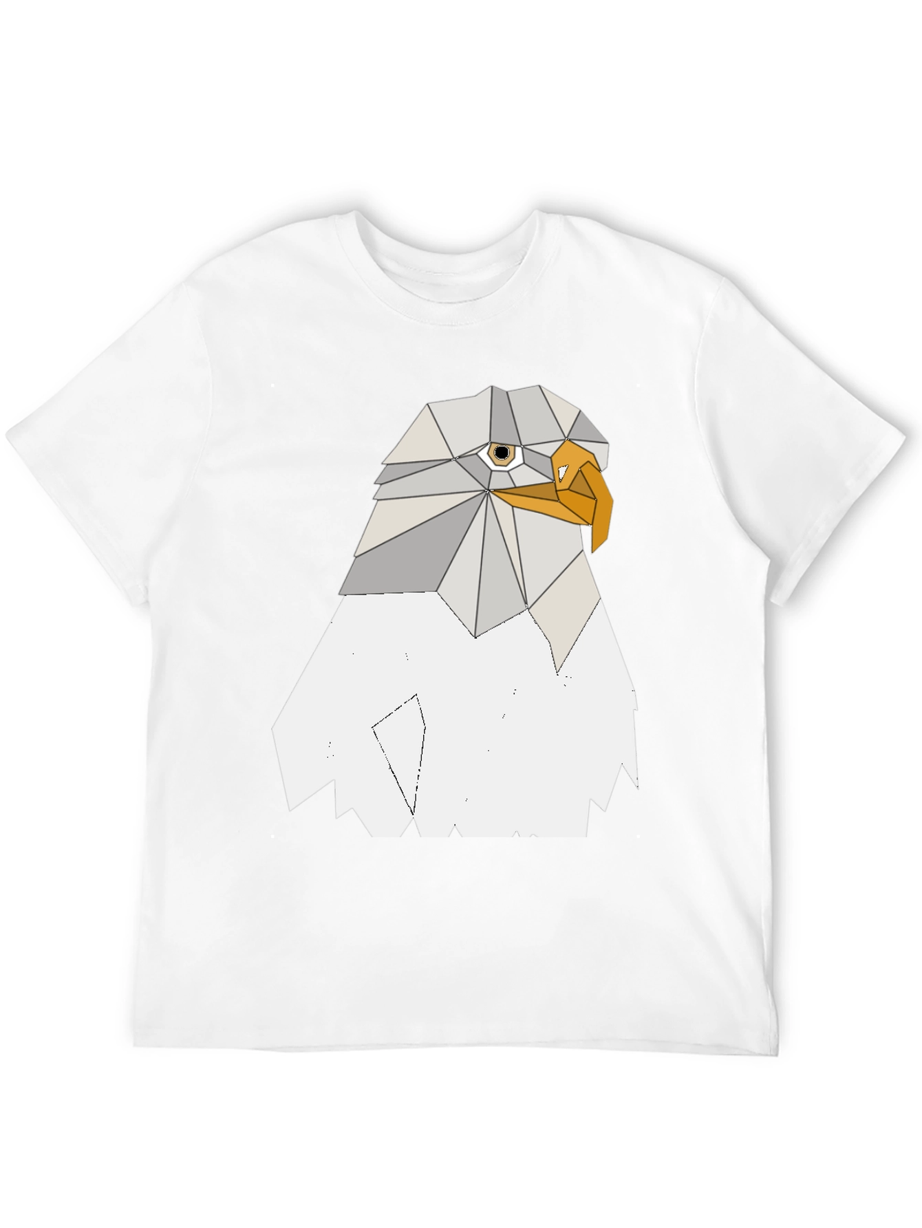 Geometric Eagle Graphic Tee - Cool Poly Art Design