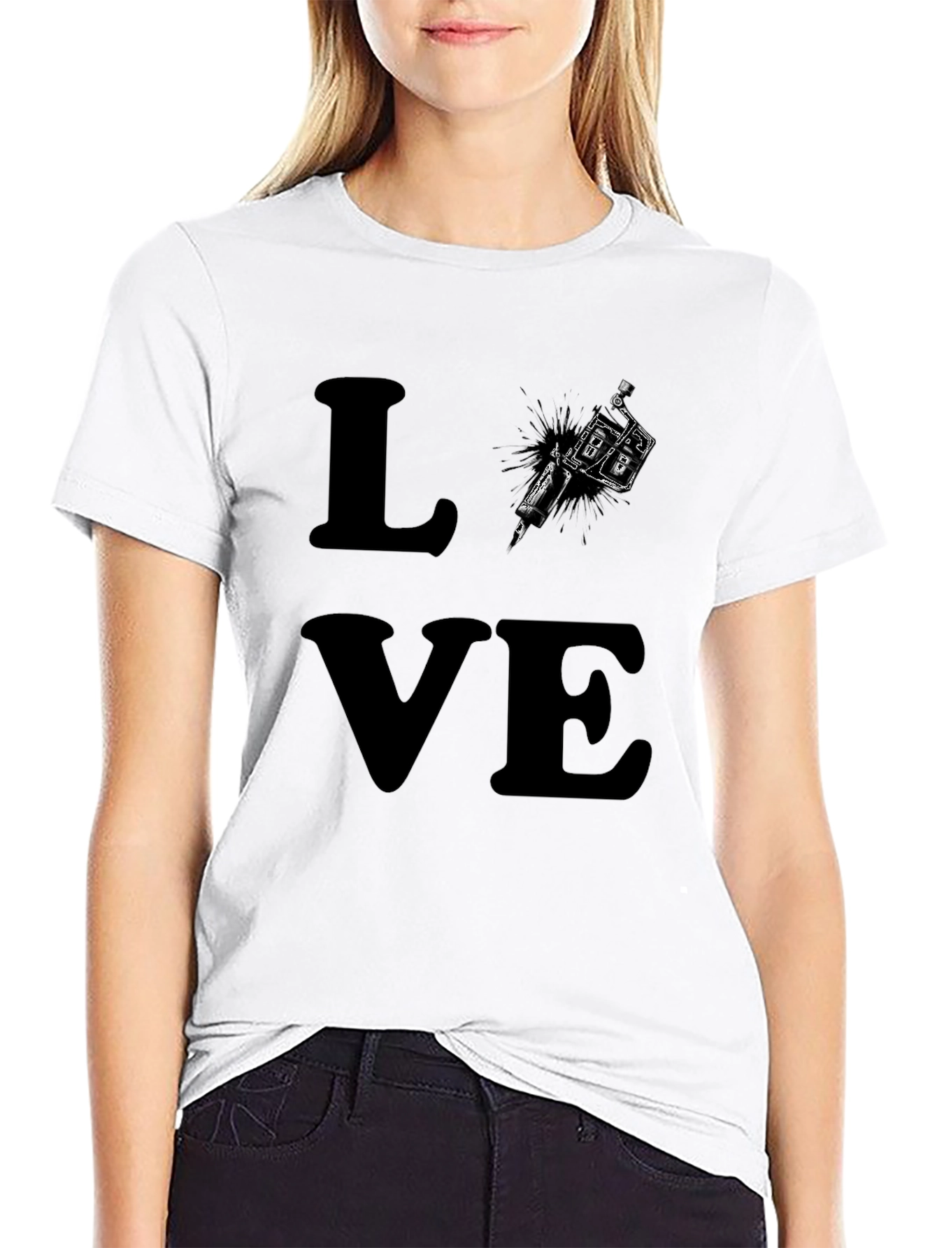 Tattoo LOVE Graphic Tee - Black Cotton T-Shirt