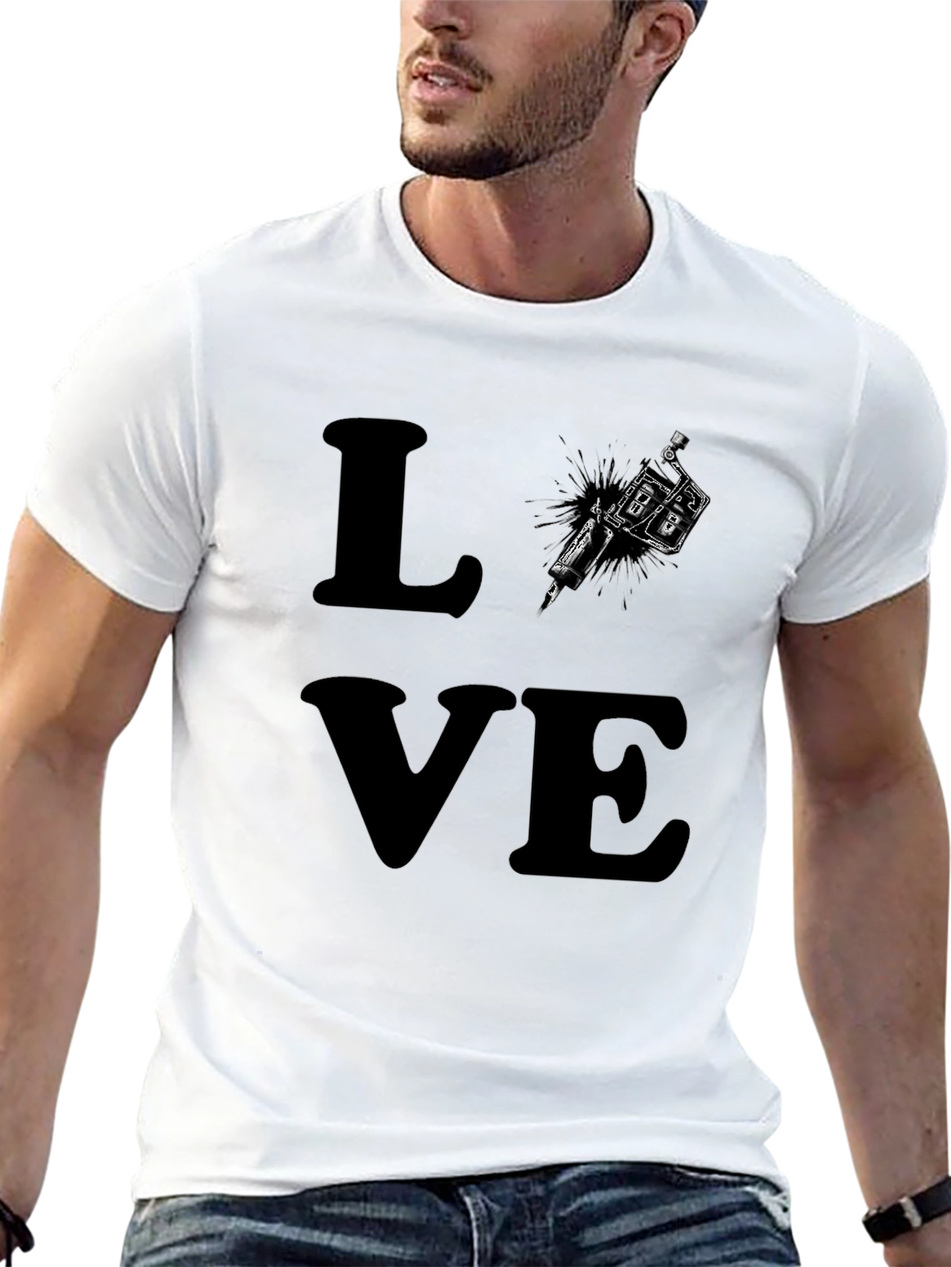 Tattoo LOVE Graphic Tee - Black Cotton T-Shirt