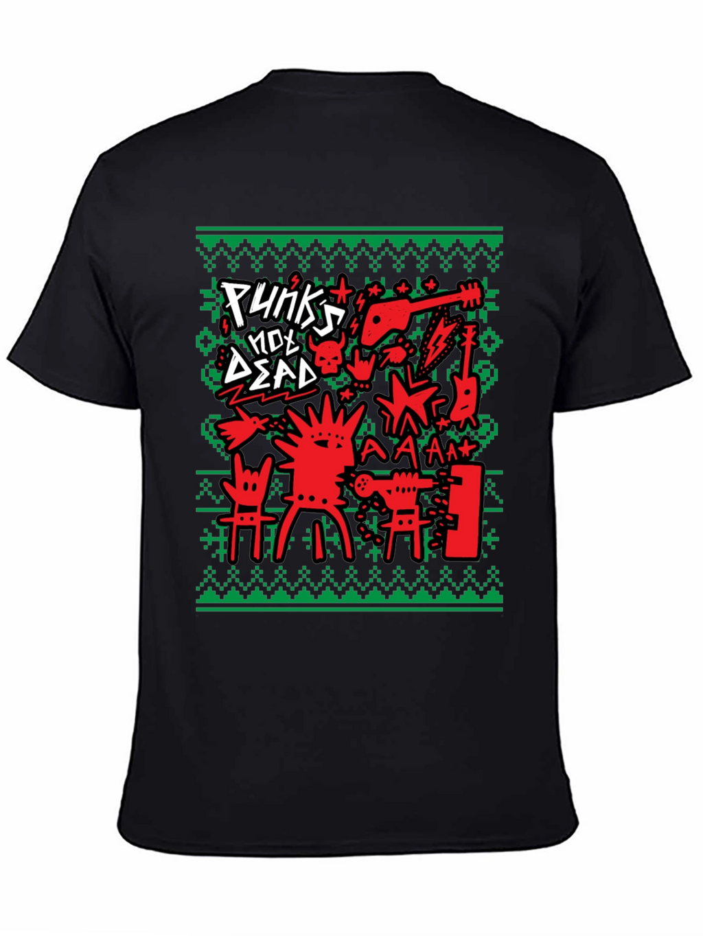Punks Not Dead Ugly Christmas Sweater Style T-Shirt