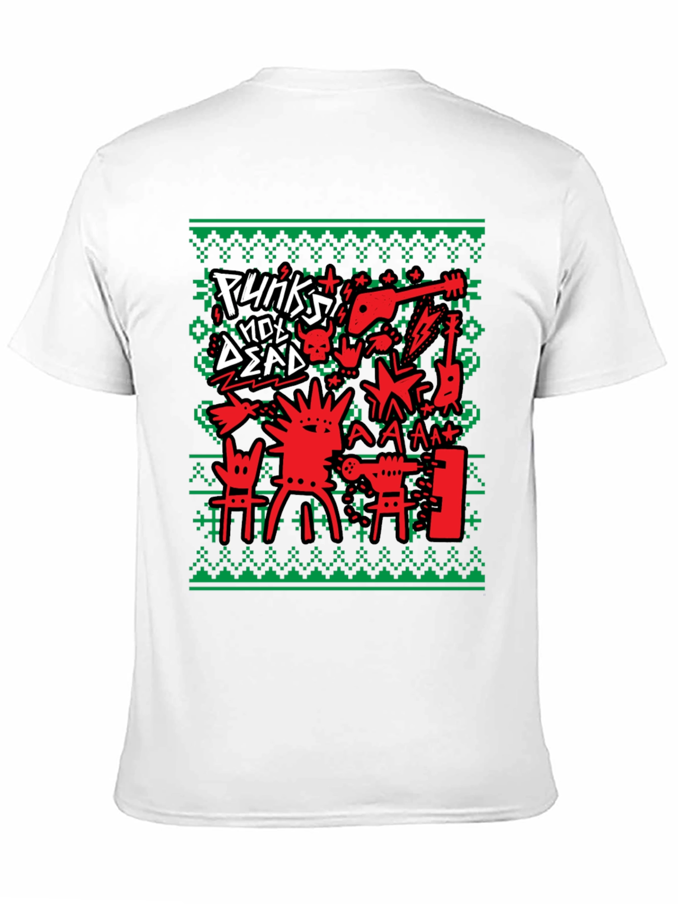 Punks Not Dead Ugly Christmas Sweater Style T-Shirt