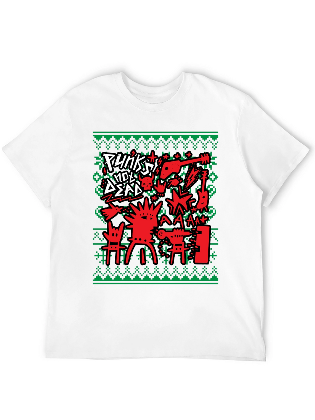 Punks Not Dead Ugly Christmas Sweater Style T-Shirt