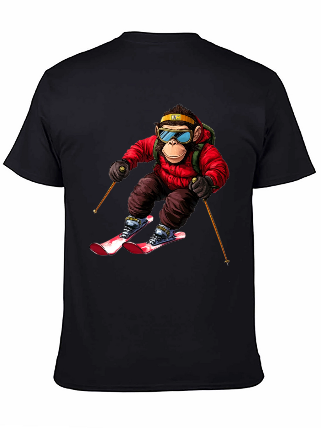 Monkey Skiing T-Shirt - Unique Graphic Tee