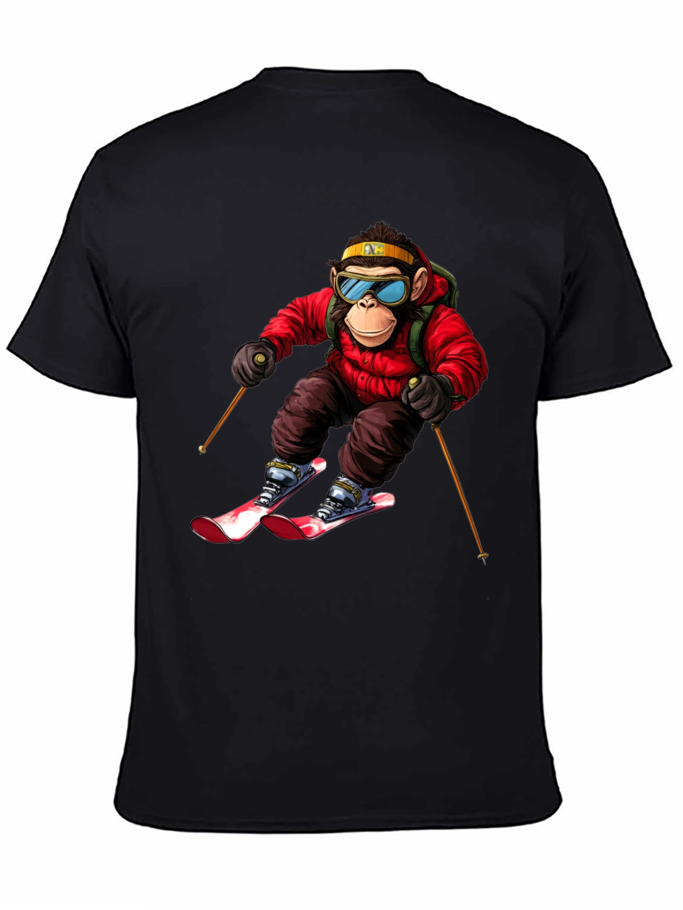 Monkey Skiing T-Shirt - Unique Graphic Tee