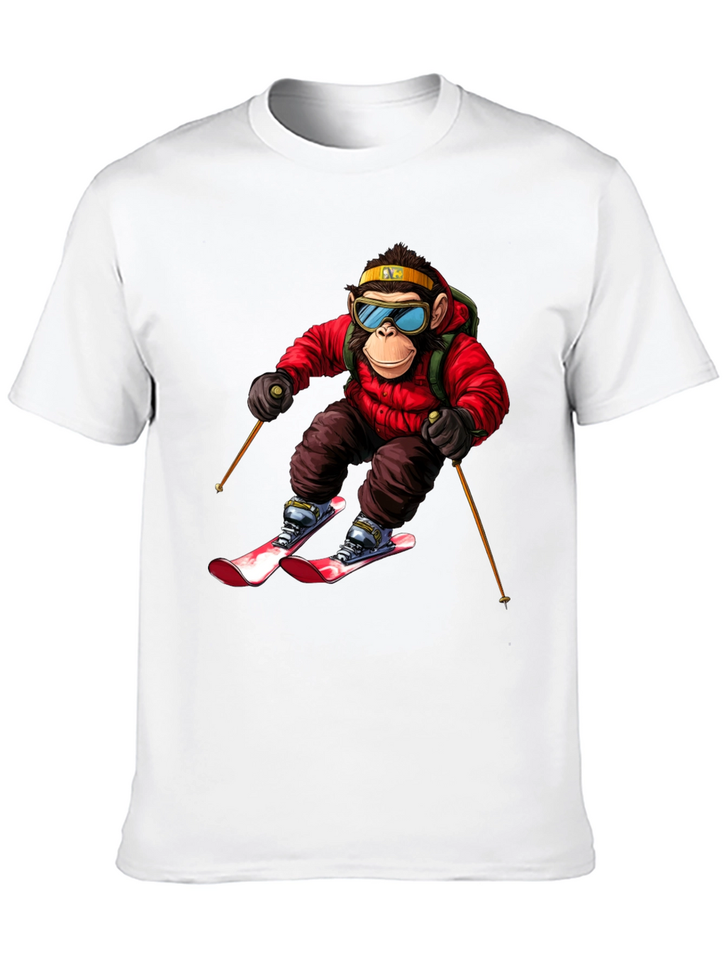 Monkey Skiing T-Shirt - Unique Graphic Tee