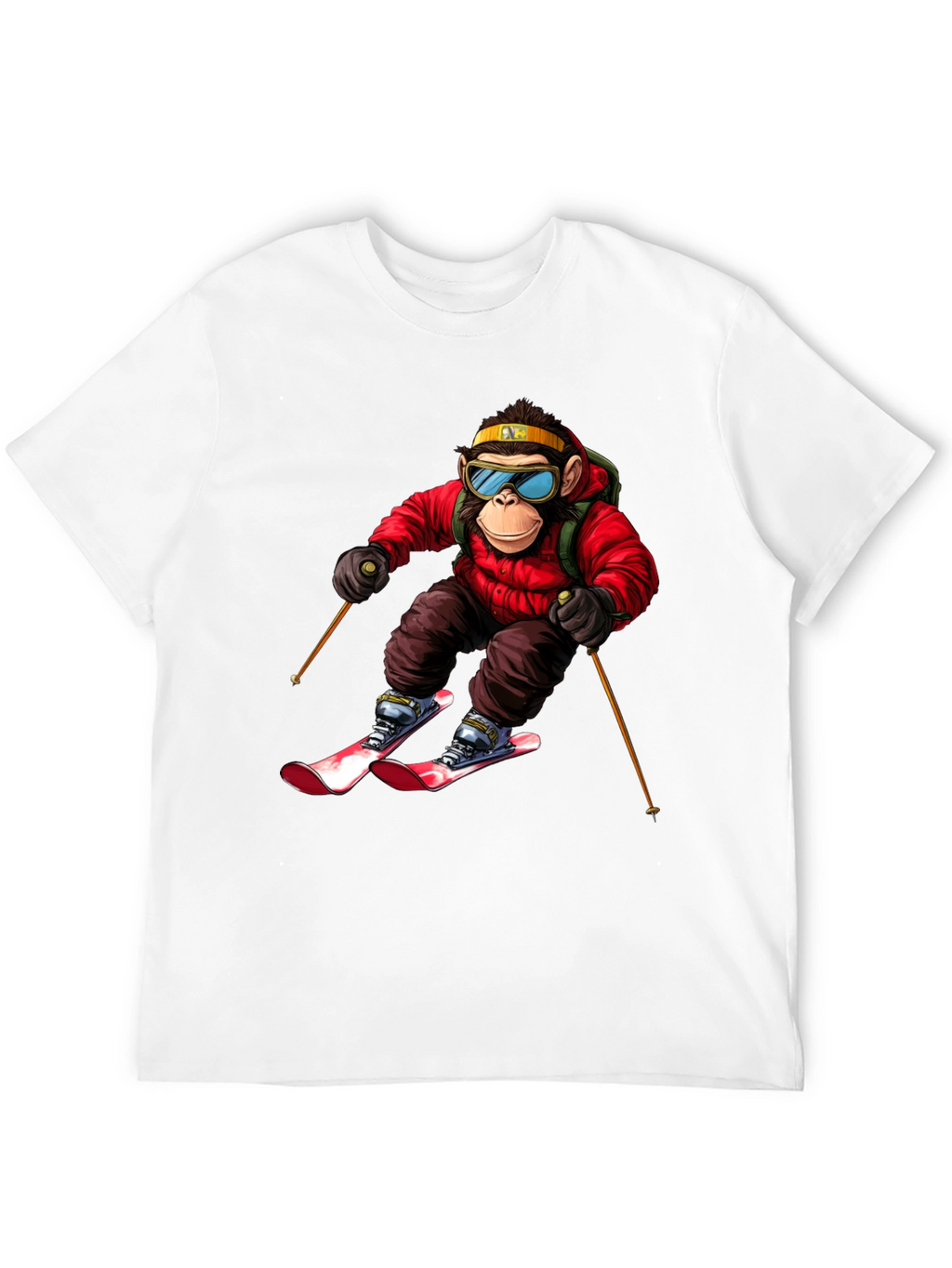 Monkey Skiing T-Shirt - Unique Graphic Tee