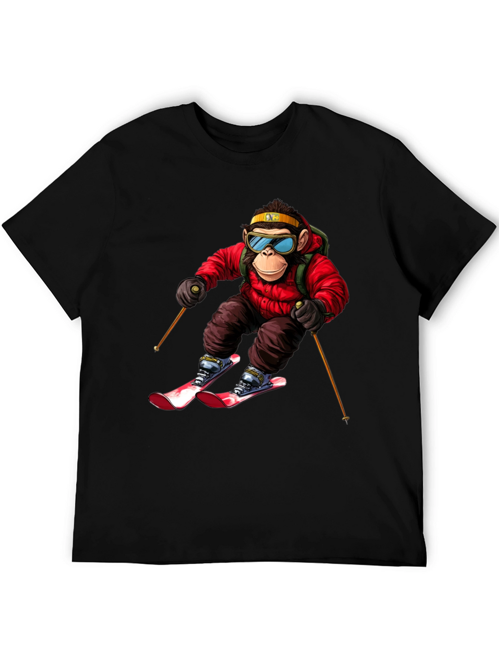Monkey Skiing T-Shirt - Unique Graphic Tee