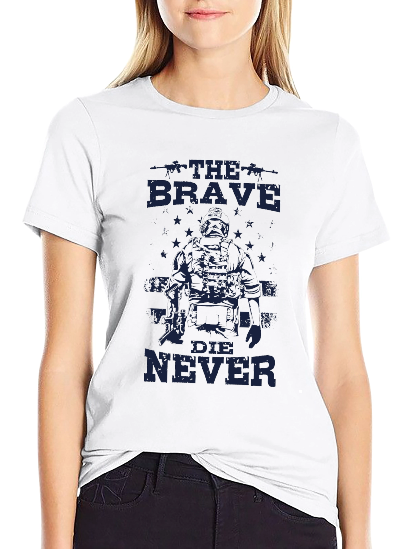 The Brave Die Never Graphic Tee - Black