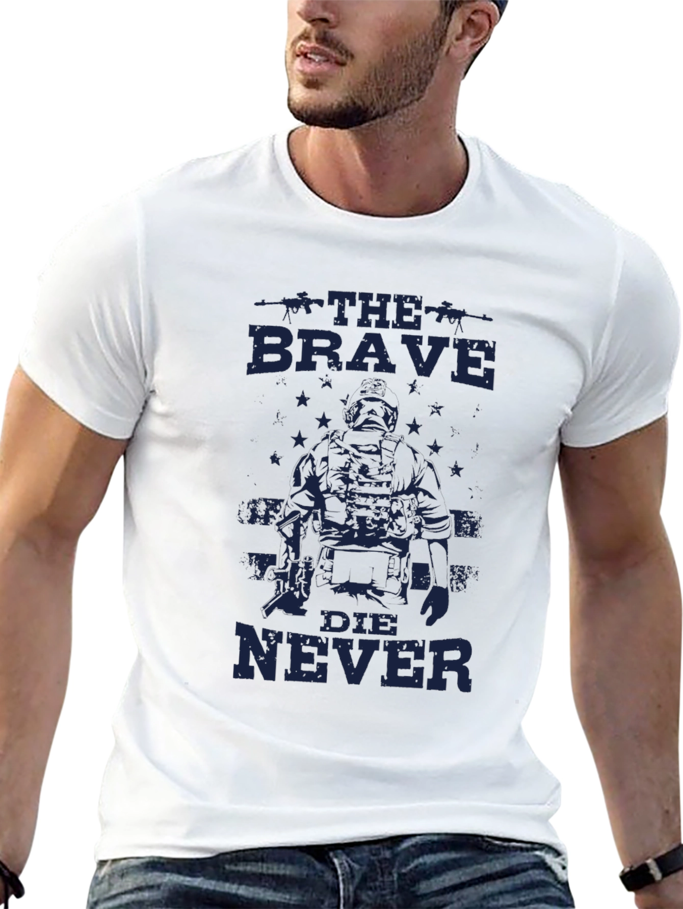 The Brave Die Never Graphic Tee - Black